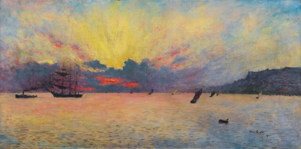 Main Product Photo of The Sea At Sainte-Adresse, Twilight  Painting by Siebe Johannes Ten Cate