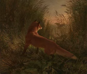 A Fox by Siegwald Dahl Oil Painting