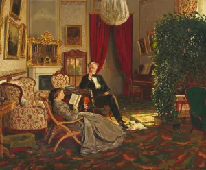 Interior from Glorup by Siegwald Dahl Oil Painting