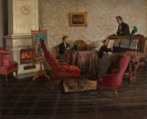 The Living Room of the Danish Minister in Dresden by Siegwald Dahl Oil Painting