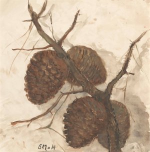 Sparappels aan een tak by Sientje Mesdag Van Houten Oil Painting