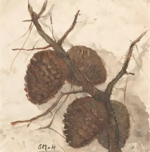 Sparappels aan een tak by Sientje Mesdag Van Houten Oil Painting