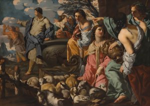 Moses And The Daughters Of Jethro by Sigismondo Coccapani Oil Painting