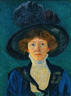 Lady With Hat Oil painting by Sigismund Righini