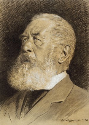 Portrait of Arnold Bocklin by Sigmund Landsinger Oil Painting