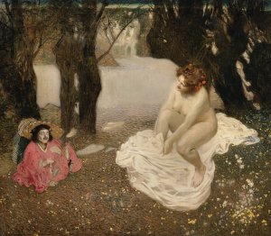 Der Zwerg und das Weib by Sigmund Walter Hampel Oil Painting