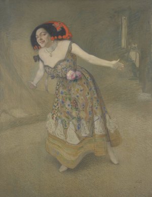 Spanische Tanzerin by Sigmund Walter Hampel Oil Painting