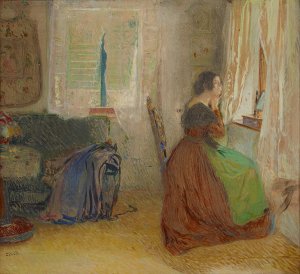 Zimmer In Einem Alten Forsthaus by Sigmund Walter Hampel Oil Painting