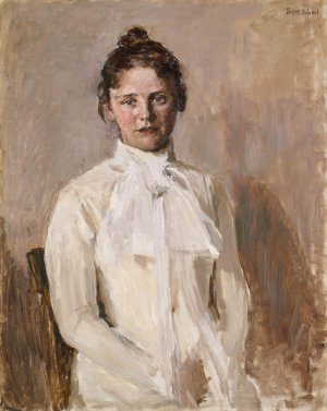 Portrait of Valborg Nicolaysen, the Artist's Sister by Signe Scheel Oil Painting