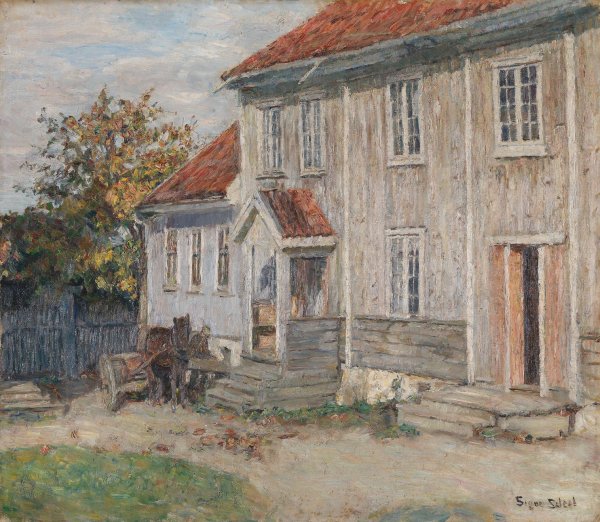 The Manor Undeslos at Toten  by Signe Scheel - Hand-Painted Oil Painting Reproduction
