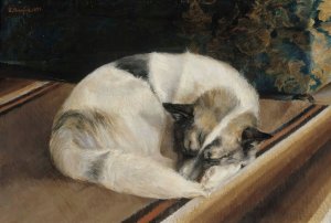 Reposing Dog by Sigrid Granfelt Oil Painting