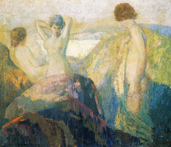 Daughters of the Gods by Sigurd Skou - Hand-Painted Oil Painting Reproduction