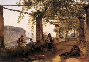Terrace at Sorrento Oil painting by Sylvester Shchedrin
