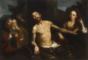 The Sufferings Of Job by Silvestro Chiesa Oil Painting