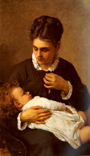 Maternita' by Silvestro Lega Oil Painting