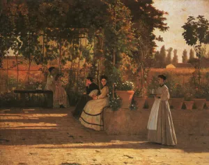 The Pergola painting by Silvestro Lega