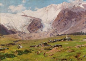 A View of Saas Fee by Silvio Poma Oil Painting