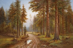 After The Rain by Simeon Fedorovich Fedorov Oil Painting