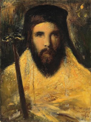 A Greek Archimandrite by Simeon Solomon Oil Painting
