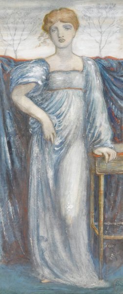 Main Product Photo of A Woman In Blue  Painting by Simeon Solomon