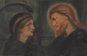 Christ And A Youth by Simeon Solomon Oil Painting