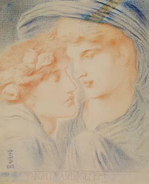 Night and Sleep by Simeon Solomon Oil Painting