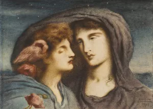 Night looking upon sleep her beloved child by Simeon Solomon Oil Painting