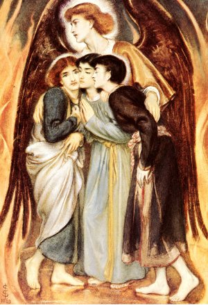 Shadrach, Meschach and Abednego Preserved from the Burning Fiery Oil painting by Simeon Solomon