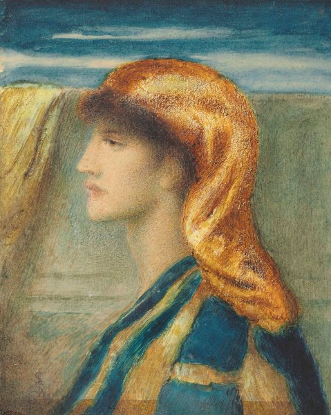 Main Product Photo of The Golden Headdress  Painting by Simeon Solomon