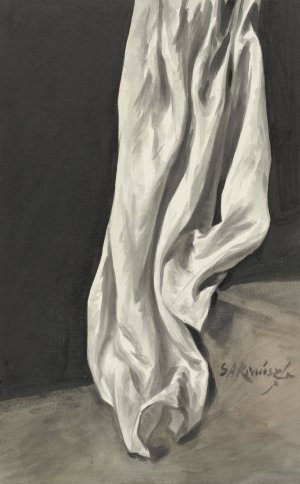 Draperiestudie by Simon Andreas Krausz Oil Painting