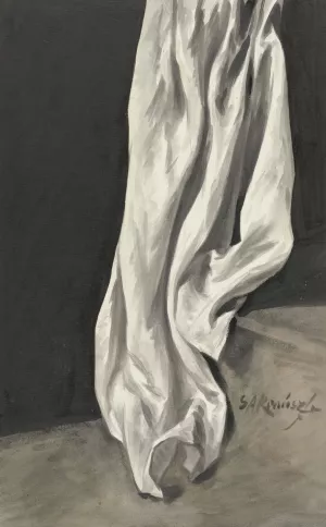 Draperiestudie by Simon Andreas Krausz Oil Painting