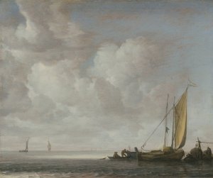Calm Sea by Simon De Vlieger Oil Painting