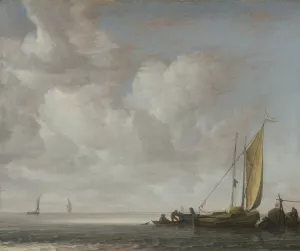 Calm Sea by Simon De Vlieger Oil Painting
