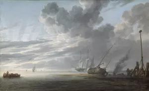 Estuary at Day's End by Simon De Vlieger Oil Painting