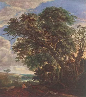 Landscape with River and Trees painting by Simon De Vlieger