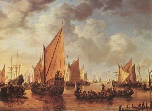 Visit of Frederick Hendriks II to Dordrecht in 1646 by Simon De Vlieger Oil Painting