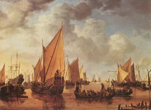 Visit of Frederick Hendriks II to Dordrecht in 1646 by Simon De Vlieger - Oil Painting Reproduction