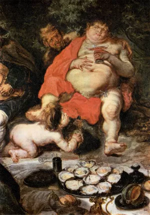 Allegorical Scene Detail by Simon De Vos Oil Painting