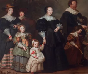 Self-Portrait of the Artist with His Wife Suzanne Cock and Their Children by Simon De Vos - Oil Painting Reproduction