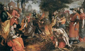 St Paul Bitten by a Viper on the Island of Malta by Simon De Vos - Oil Painting Reproduction
