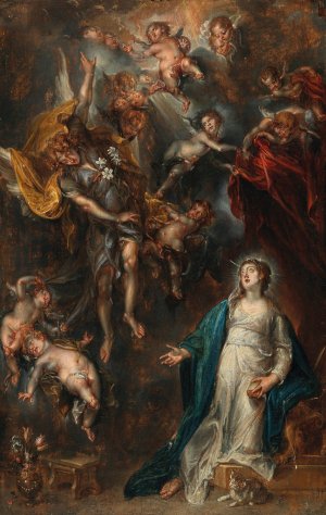 The Annunciation by Simon De Vos Oil Painting