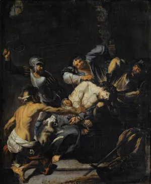 The Crowning With Thorns by Simon De Vos Oil Painting