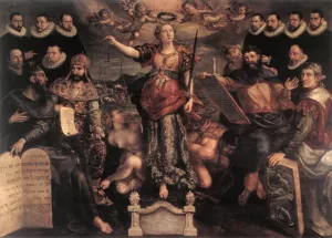 The Tribunal of the Brabant Mint in Antwerp by Simon De Vos Oil Painting