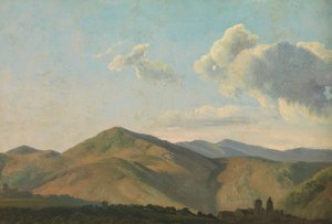 Mountainous Landscape at Vicovaro by Simon Denis Oil Painting