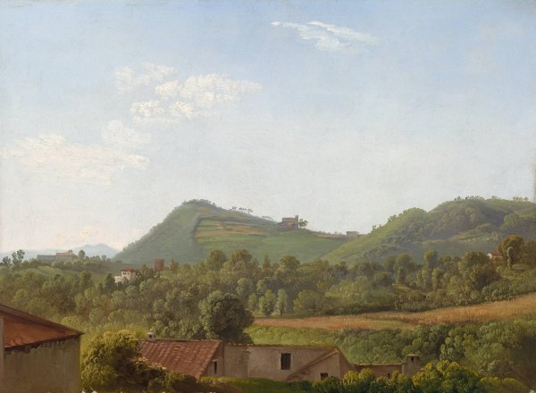 View near Naples  by Simon Denis - Hand-Painted Oil Painting Reproduction