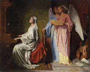 St. Cecilia Suona L'organo by Simon Glucklich Oil Painting