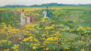 A Summer Day by Simon Hollosy Oil Painting