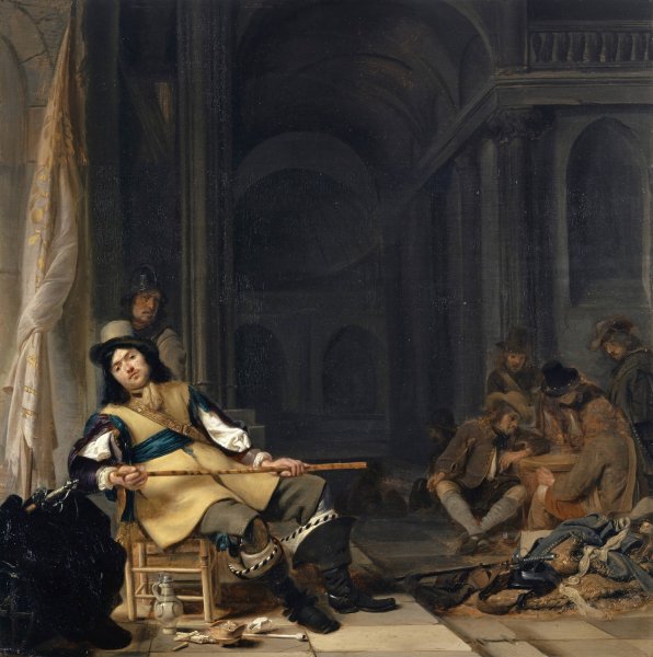 Main Product Photo of Officer and Soldiers in Foreign Quarters  Painting by Simon Kick