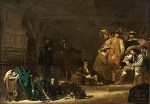 Soldiers in a Barn Oil painting by Simon Kick