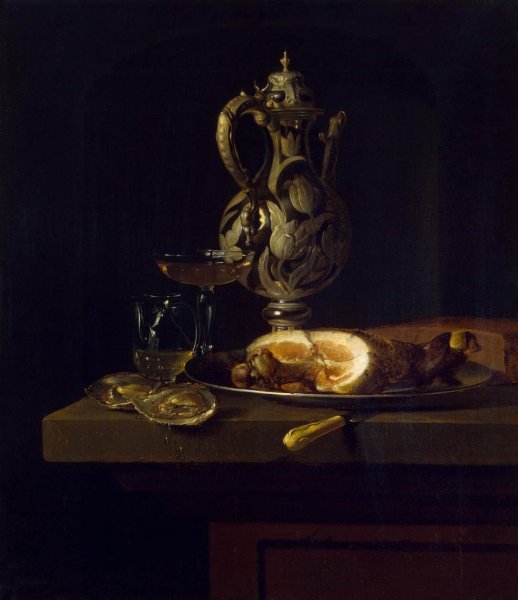 Breakfast with Ham by Simon Luttichuijs - Hand-Painted Oil Painting Reproduction